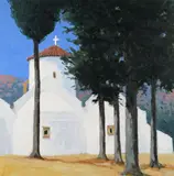 Kritsa Crete IV, 1986 Signed, also titled and numbered 5-949-HF verso Oil on canvas 61 x 61cm ++Good condition by John Miller, Oil on canvas, offered Dec 2016