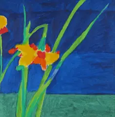 Flowers against a blue sky Signed and dated 1972 verso Oil on canvas 30.5 x 30.5cm Provenance: Beaux Arts Gallery, London ++Unlined, good condition by Philip Sutton, 1972, Oil on canvas, sold Dec 2016