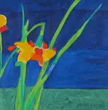 Flowers against a blue sky Signed and dated 1972 verso Oil on canvas 30.5 x 30.5cm Provenance: Beaux Arts Gallery, London ++Unlined, good condition by Philip Sutton, 1972, Oil on canvas, sold Dec 2016