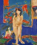 Nude, Miss Martin Signed, titled and dated 1959 verso Oil on canvas 91 x 76cm ++Unlined, good condition by Philip Sutton, 1959, Oil on canvas, sold Dec 2016