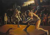 Octave Engagement Signed and dated 1990, also titled and dated verso Oil on canvas 61 x 86cm ++Unlined, good condition by Zil Hoque, 1990, Oil on canvas, offered Dec 2016