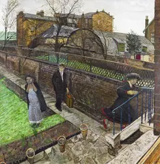 The Return Signed Oil on canvas 133 x 122cm Exhibited: Leicester Galleries, Works by Carel Weight and Ruskin Spear, Mar/Apr 1968, No by Carel Weight, Oil on canvas, sold Dec 2016