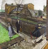 The Return Signed Oil on canvas 133 x 122cm Exhibited: Leicester Galleries, Works by Carel Weight and Ruskin Spear, Mar/Apr 1968, No by Carel Weight, Oil on canvas, sold Dec 2016
