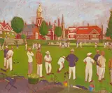 The Eastbourne Bowling Club by Henry Cotterill Deykin, Oil on canvas, offered Dec 2016