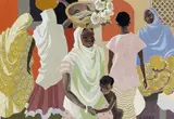 Impressions of Ranchi, India 1943; South Pacific Islanders carrying water Two, both signed Both oil on linen 32 x 45cm and 32 x 42cm (2) by Nora Jean Kerr, oil on linen, sold Dec 2016
