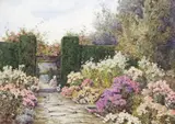 The Old Moat; The Old Garden Seat; The Lily Pond; Michaelmas Daisies Set of four, all signed All watercolour 25 x 35cm (4) ++1 by Lilian Stannard, watercolour, sold Dec 2016