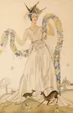 Spring Signed and dated 1925 Watercolour with pencil 56 x 37cm ++Marks and stains to corners, paper slightly yellowed, possibly a little faded by Averil Burleigh, 1925, Watercolour with pencil, offered Dec 2016