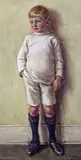 Portrait of a young boy Signed with initials and dated 1917 by Cicely Mary Barker, 1917, Watercolour over pencil, sold Dec 2016