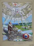Study for The Battle of Britain Signed and inscribed 1940-1941 by Frank O. Salisbury, Watercolour with gold paint on buff paper, unframed, sold Dec 2016