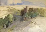 Old Castle near Selkirk, Scotland Signed Watercolour 25 x 35cm Provenance: Cotman Galleries, Birmingham, May 1933 ++Some foxing, fading and paper discolouration by Lamorna Birch, Watercolour, sold Dec 2016