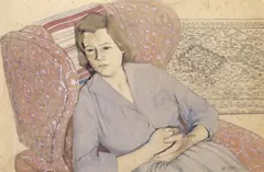 Portrait of the artist's wife, Margaret Signed with initials and dated 1950 Watercolour on buff paper 32.5 x 47.5cm ++Foxed and faded by Norman Blamey, 1950, Watercolour on buff paper, sold Dec 2016