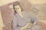 Portrait of the artist's wife, Margaret Signed with initials and dated 1950 Watercolour on buff paper 32.5 x 47.5cm ++Foxed and faded by Norman Blamey, 1950, Watercolour on buff paper, sold Dec 2016