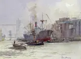Pool of London; View of St by Jack Pountney, watercolour, sold Dec 2016