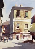 Dieppe, The Corner House Watercolour 38 x 28cm Provenance: Thomas Gibson Fine Art Ltd., London, No by Edward Seago, Watercolour, sold Dec 2016
