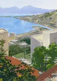 A view in the South of France Signed Watercolour with gouache 35 x 25cm ++Good condition by Christopher Miers, Watercolour with gouache, offered Dec 2016