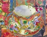 Untitled by Jenny Wheatley, Watercolour with gold paint, sold Dec 2016