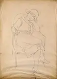 Untitled by Rodolf Schlichter, Pencil on buff paper, sold Dec 2016