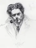 Portrait of Reginald Robert Tomlinson Signed and inscribed Tommy Pencil 18 x 13cm ++Some smudging, a few pinprick marks or fox marks by Charles Sargeant Jagger, Pencil, sold Dec 2016