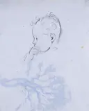 Baby face by Ernest Howard Shepard, pencil, sold Dec 2016