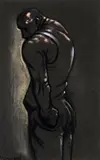 Figure studies Set of three, all signed All chalk on dark grey paper Each 21.5 x 13.5cm (3) Provenance: Flowers Gallery, London ++All good condition by Peter Howson, drawing, offered Dec 2016