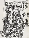 Village Myths drawing 1282 Numbered Pen and ink 38 by Alan Davie, Pen and ink, offered Dec 2016