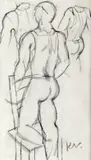 Figure studies c by Keith Vaughan, Pencil, sold Dec 2016
