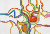 Untitled bright patterns by Henry Cliffe, pastel, sold Dec 2016
