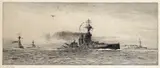 The Iron Duke in the Battle of Jutland May 1915 Signed by William Lionel Wyllie, Etching, sold Dec 2016