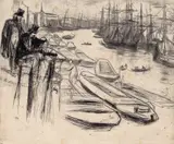 The Little Port Etching, 8th state, mounted unframed, 10.5 x 12.25cm (plate size); 22.5 x 31.5cm (sheet size) by James Abbott McNeill Whistler, Etching, sold Dec 2016