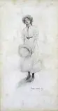Portrait of a young girl by J M Balliol Salmon, Pencil, offered Dec 2016