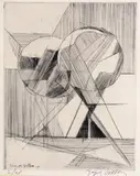 Untitled abstract, 1951 Signed and numbered 2/21 Etching 20.5 x 16cm by Jacques Villon, Etching, sold Dec 2016