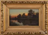sunset landscape by Charles Grant Beauregard, oil on canvas, sold Apr 2020