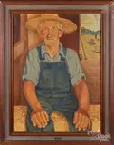portrait of John L. Hillpot by Arnold Todd, oil on canvas, sold Mar 2020