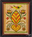 fraktur by David Y. Ellinger, watercolor, sold Mar 2020