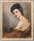 portrait of a young woman by Maximilian Rasko, oil on canvas, sold Jan 2020