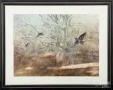 winter landscape with ravens by Rea Redifer, watercolor and gouache, sold Jan 2020