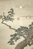 Full Moon at Akashi Beach by Kawase Hasui, woodblock print, sold Nov 2021