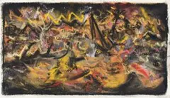 Drawing (Fragmented Landscape) by Peter Booth, 1984, pastel on paper, sold Apr 2010