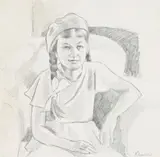 The Artist’S Daughter by Roland Wakelin, pencil on paper, sold Apr 2010