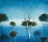 Blue Landscape by Pro Hart, oil on board, offered Apr 2010