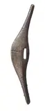 A Very Fine Parrying Shield by Artefacts And Carvings, of bi-convex section and elongated triangular profile, both sides of the face decorated with incised linear traditional, sold Jul 2010