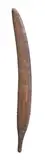 A Rainforest Sword Club by Artefacts And Carvings, of leaf like form tapering to a handle encrusted with black resin on the grip, sold Jul 2010