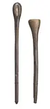 A Pair Of Bulbous Headed Clubs by Artefacts And Carvings, carved from hardwood, both undecorated, one with flattened striking section, the second with bulbous headed striations,, sold Jul 2010