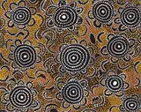 Untitled by Johnny Warangkula Tjupurrula, c.1980, synthetic polymer paint on canvas on board, sold Oct 2010
