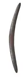 A Fighting Boomerang by Artefacts And Carvings, of gently curving form, the convex face engraved with fine linear striations and motifs, the reverse of plain slightly c, offered Oct 2010