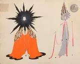 Études de costume : Patelle - fuseau by Alexandre Zinoviev, Encre, gouache et aquarelle, sold Nov 2023