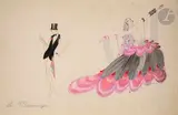 Le Mensonge by Charles Carl Gesmar, 1927, Gouache sur traits de crayon, sold Nov 2023