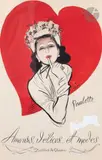 Amours, délices... et modes - Projet pour Paulette Adam by René Gruau, vers 1946, Encre et gouache, sold Nov 2023