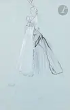 Les Fourberies de Scapin, Madeleine Renaud en robe by Christian Bérard, Encre et gouache, sold Nov 2023