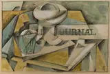Nature morte au journal by Albert Coste, Aquarelle et crayon noir, sold Oct 2023